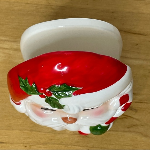 Vintage Norcrest Santa Claus Napkin Christmas Card Holder 4” Ceramic Japan - Picture 9 of 17